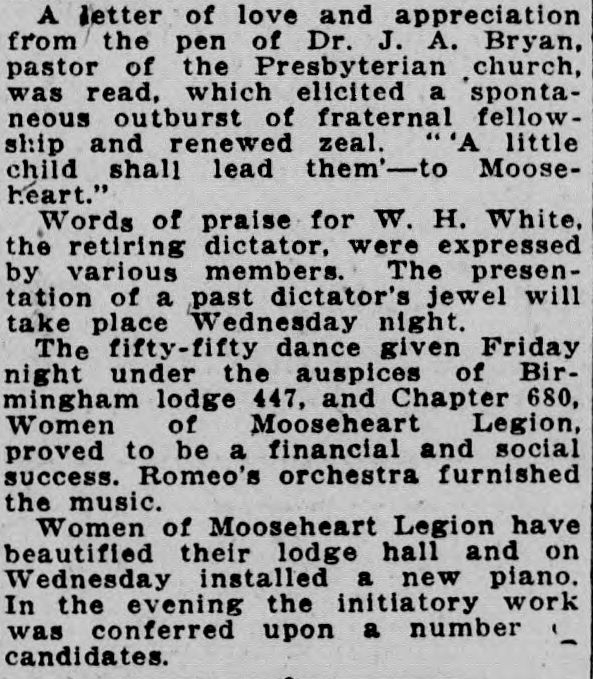 Letter from Bryan to Mooseheart Legion